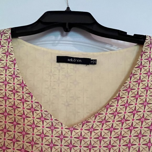 70s Flair, Ark & Co. v-neck long sleeve mini dress with bell sleeves, size Small - Picture 7 of 13